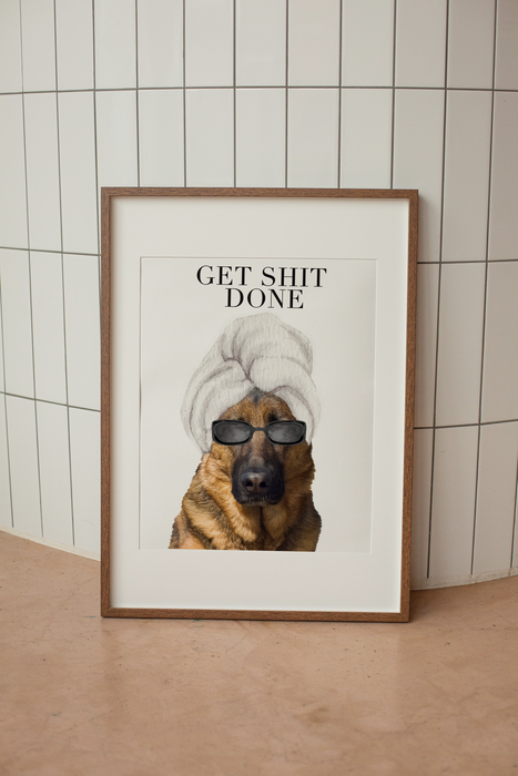 Custom Pet Portrait of Dog in Toilet , Cat Portraits, Funny Bathroom Art