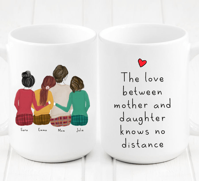 Personalized Three Daughters and Mom Mug