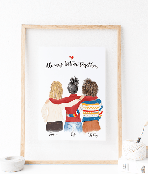 personalized best friends for christmas artwork 