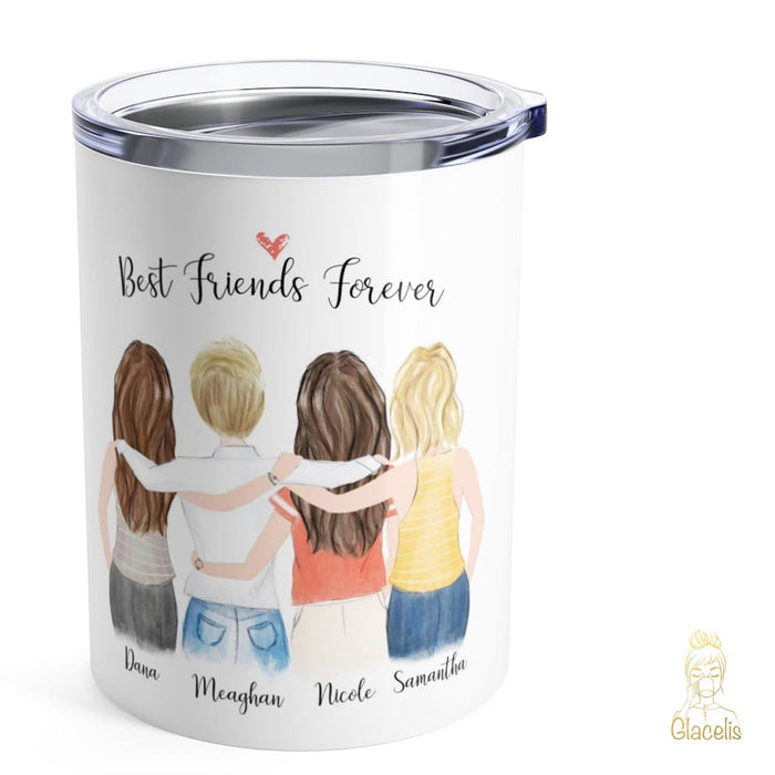Personalized four friends travel mug