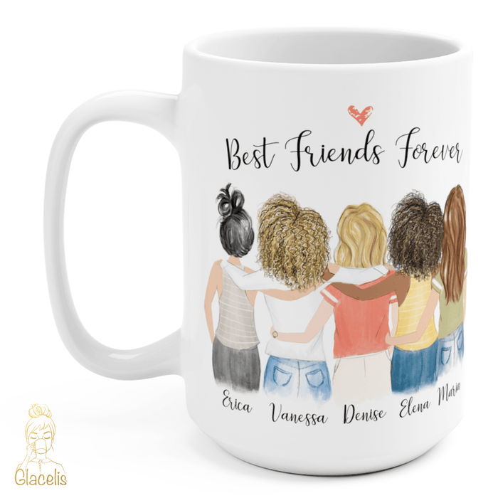 Five Women Custom Best Friends Mug