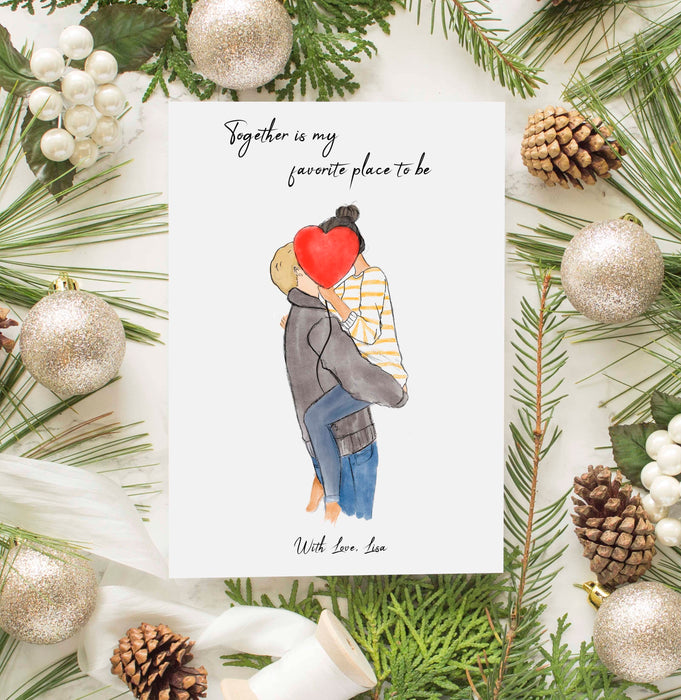 Personalized Couples - For Him, For her Christmas Greeting Card