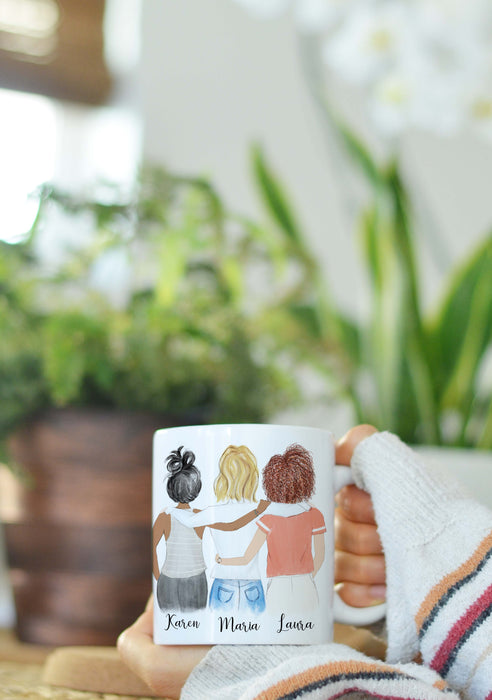 Of course, not everyone has just one best friend, so if you have two BFFs you can’t live without, this personalized Mug features a trio of girls you can customize with hair color, skin color, and names. Add a quote like “best friends forever” for a sweet tribute, or “Always better together” for a gift with a little more attitude.