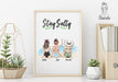 Personalized Best Friend Wall Art  three girls - Custom Personalized Gifts for friends, Family & special occasions!