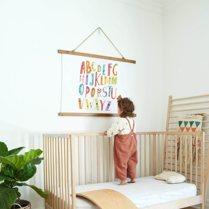 ABC alphabet Wood Tapestry perfect for Nursery Wall Decor. This sweet nursery Wood Tapestry of ABC can fit amazing in your kid's room. 