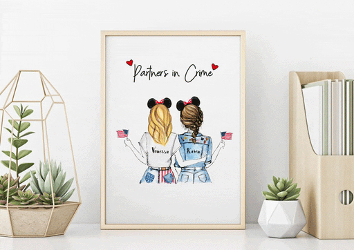 Personalized Partners in Crime Wall Art
