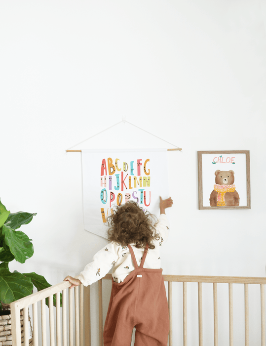 ABC alphabet Wood Pennant Nursery Wall Decor