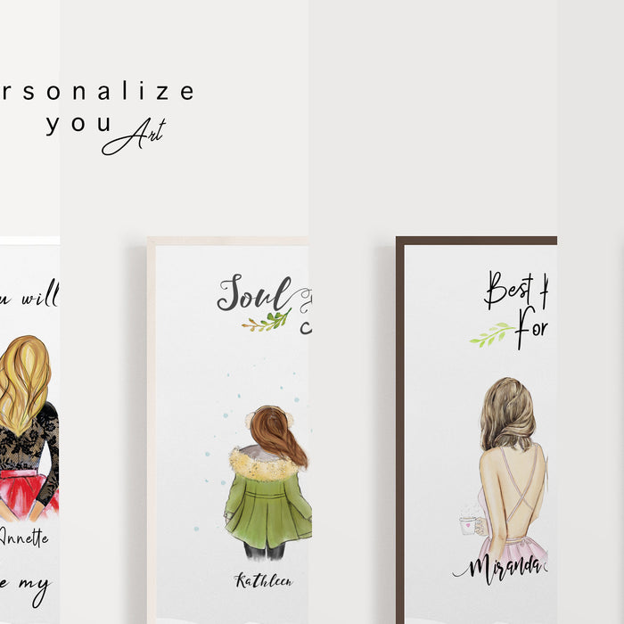 Personalized best friends gifts wall art