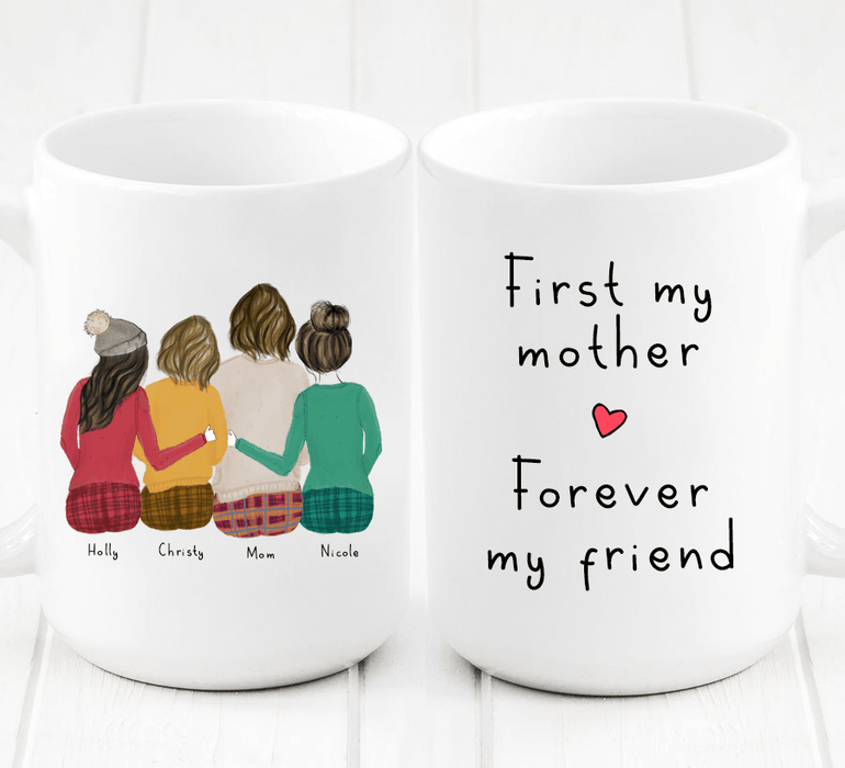 Personalized Three Daughters and Mom Mug - Create a personalized mug for your Mom that she will always cherish. This cute and heartfelt gift will show her how much she is appreciated and how big of an impact your Mom has made in your life.