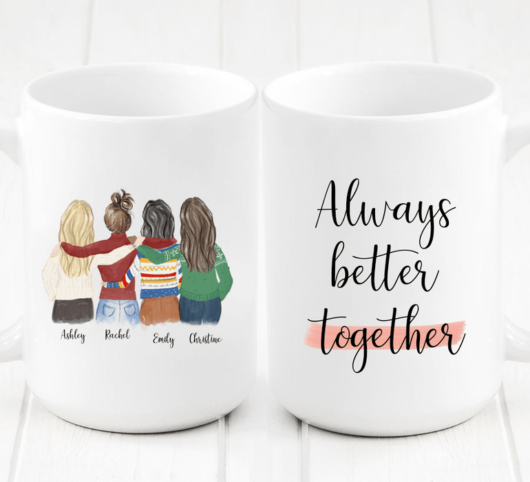 Four Women Custom Best Friendship Mug
