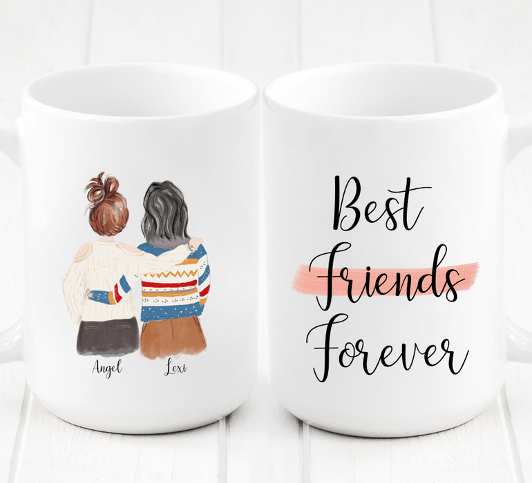 Two Women Custom Best Friends Mug