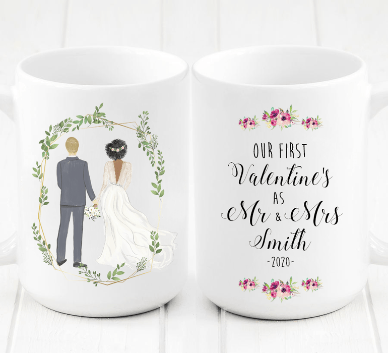 Personalized First Valentine's as Mr and Mrs Mug