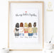 Five Women Custom Best Friends Print Art - This piece features five girls you can customize with hair color, skin color, and names for the perfect BFF art piece at Glacelis