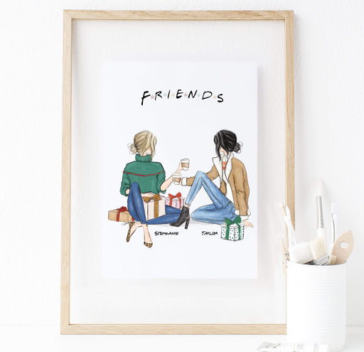 Personalized Friends Wall Art for Christmas 2019 - Give this to your bestie who loves F R I E N D S as much as you do! Customize this piece of art as a meaningful and loving gift for your beloved bestie. 