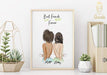 Personalized Unbiological Sister  Wall Art - Consider this cute, heartfelt artwork for the unbiological sister or best friend that you love. As your right hand BFF, your friend will cherish this gift that depicts your friendship perfectly at Glacelis