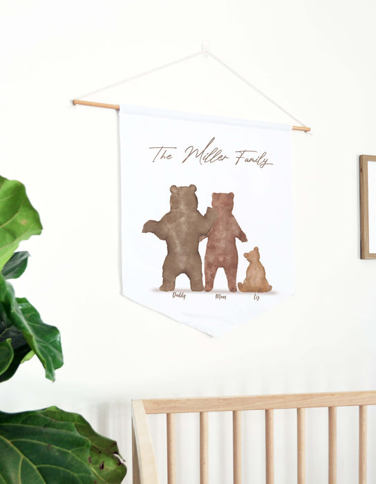 Personalized Bear Family Wall Art