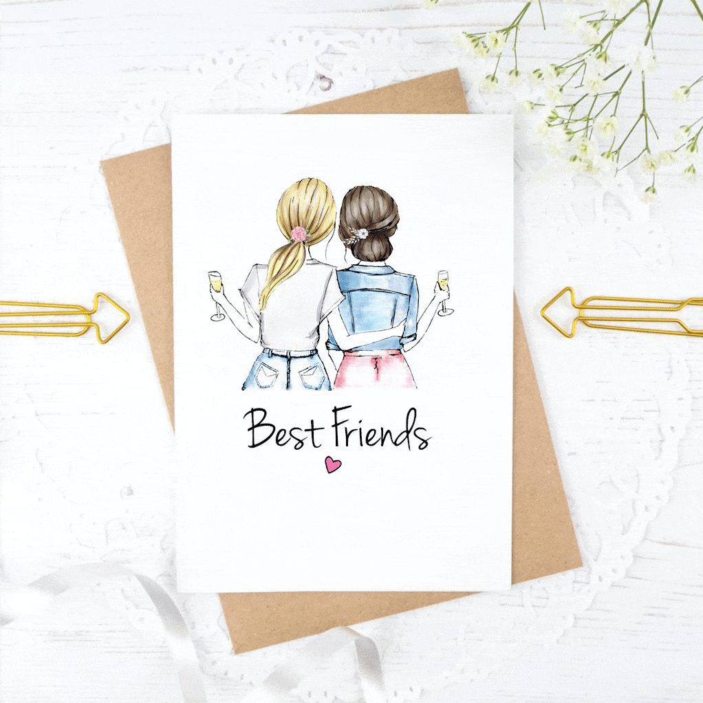 Best Friend Cards - You're my person - Dark Blonde & Brunette — Glacelis