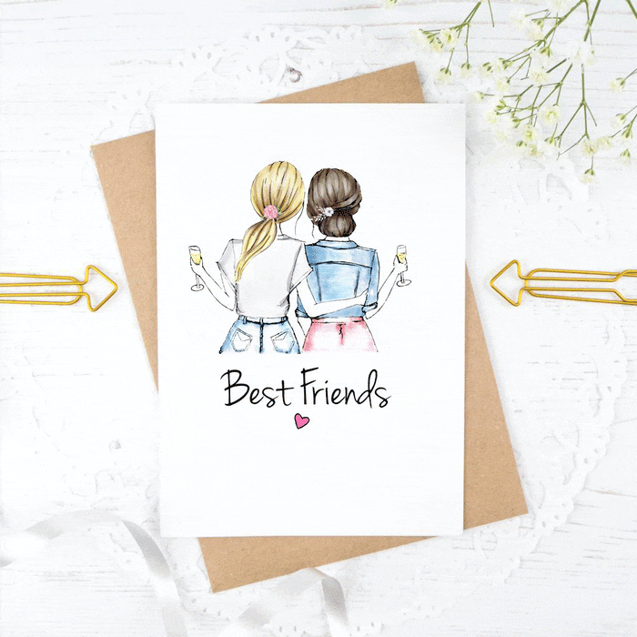 Best Friend Cards - You're my person - Dark Blonde & Brunette