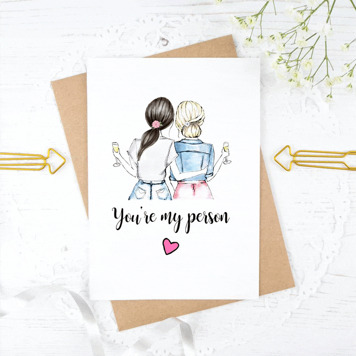 Best Friend Cards - You're my person - Brown & light Blonde