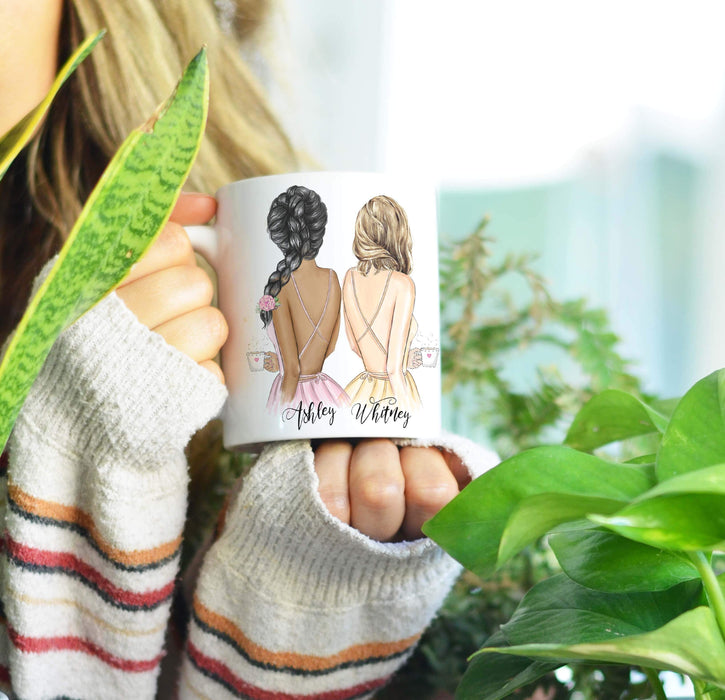 Your best friend is truly one of a kind, so why settle for an ordinary gift? This personalized Mug lets you select the skin color, hair color and hairstyle of both girls in the picture, add your name and your best friend’s name, and finish with a touching quote like “best friends” “soul sisters” or “I may not always be there with you, but I will always be there for you.”