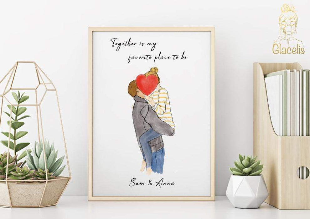 Personalized Couple Wall Art - What better way to say "I love you" ? Our personalized Couple wall art is perfect to show your spouse how much they mean to you. 