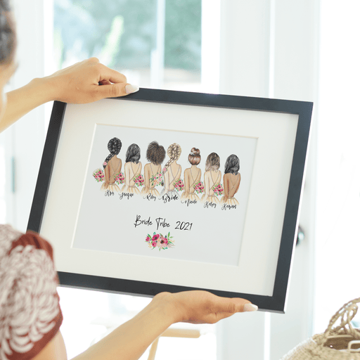 This customizable Team Bride wall art will help to commemorate the special day that the bride and her bridesmaids share together.