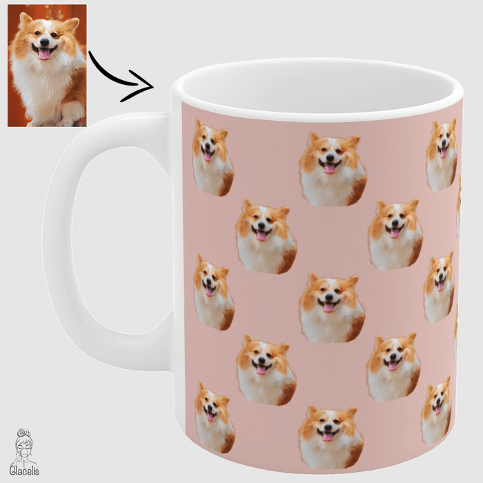 personalized dog face coffee mug unique gift ideas for dog lovers, dog owners, photo face dog mug glacelis