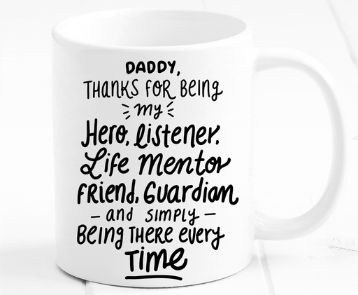Daddy Thanks for being my Hero/ Mug/ Gift for dad/ Father's day gift/ Mug for dad