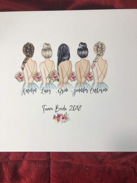 Personalized Team Bride Wall Art more than 7 Bridesmaids - Custom Personalized Gifts for friends, Family & special occasions!