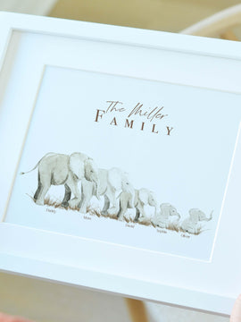 Personalized Elephant Family Pillow