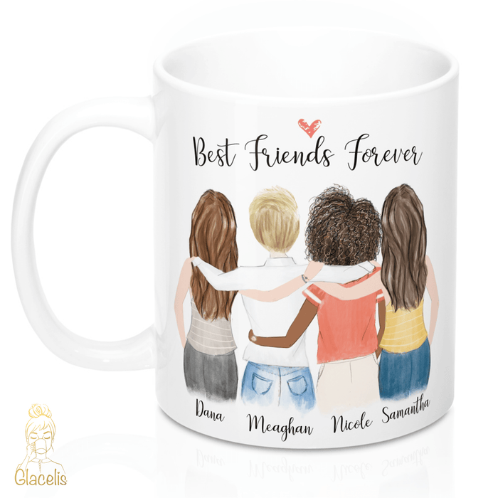 Four Women Custom Best Friends Mug
