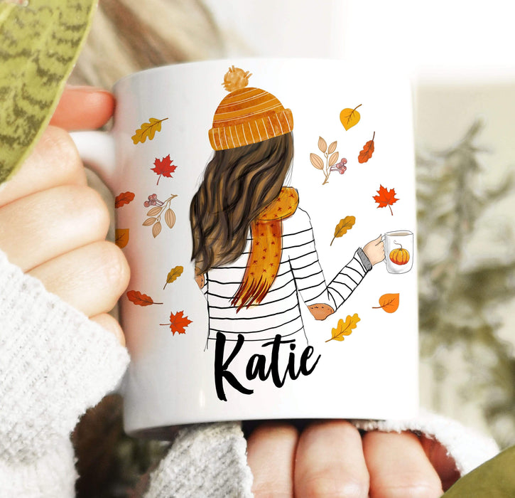 Personalized Just A Girl Who Loves Fall Mug