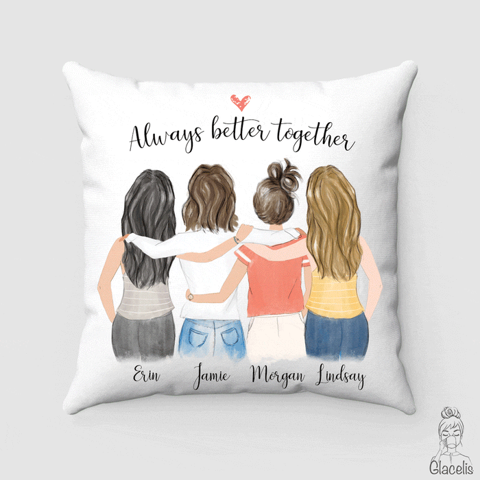 Four Best Friends Pillow Glacelis