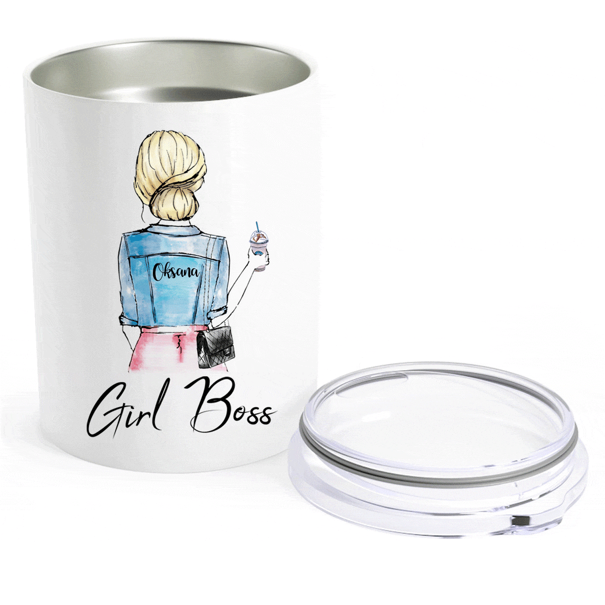 Girl boss online travel mug