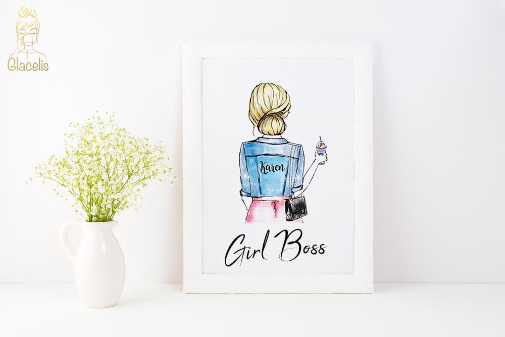 Personalized Girl Boss Wall Art - Custom Personalized Gifts for friends, Family & special occasions!