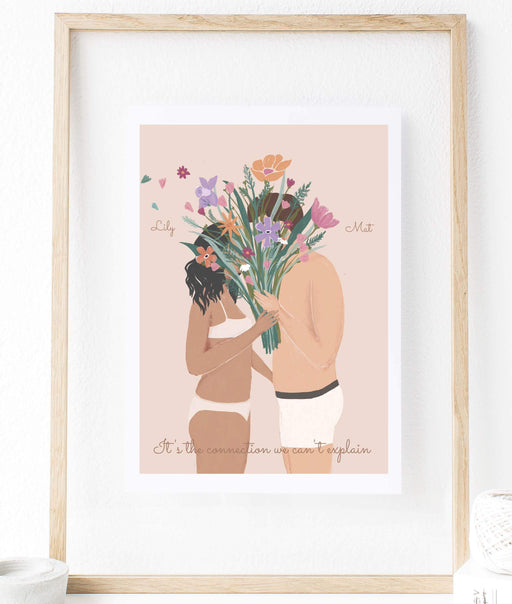 It's the connection we can't explain couples custom  art print