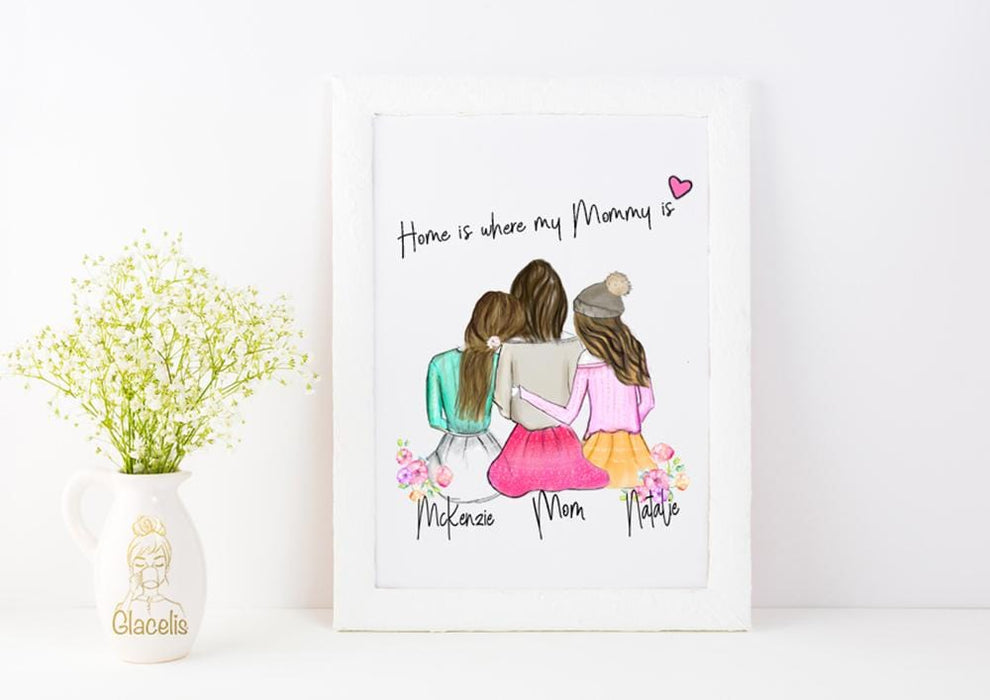 Personalized Daughters and Mom Wall Art - Custom Personalized Gifts for friends, Family & special occasions!