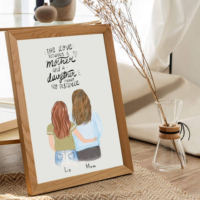 Personalized Mother daughter and son wall art / Mother's day gift 2021 —  Glacelis