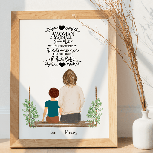Create a unique personalized Mother and Son Wall Art