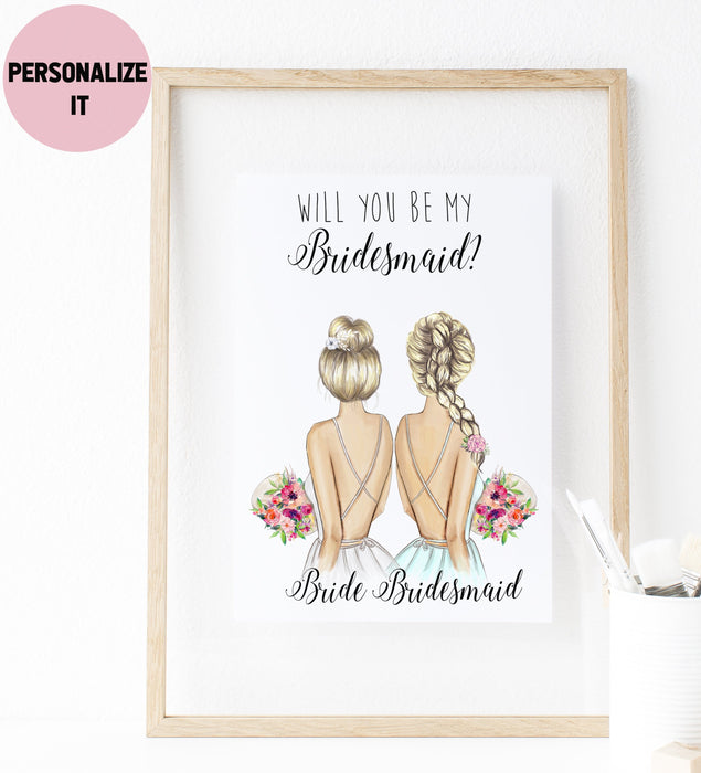 Personalized Wall Art Will you be my Maid of Honor ? - Custom Personalized Gifts for friends, Family & special occasions!