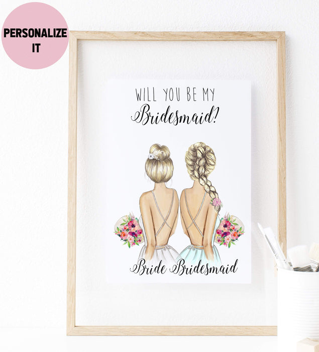 Personalized Wall Art Will you be my bridesmaid ? - Custom Personalized Gifts for friends, Family & special occasions!