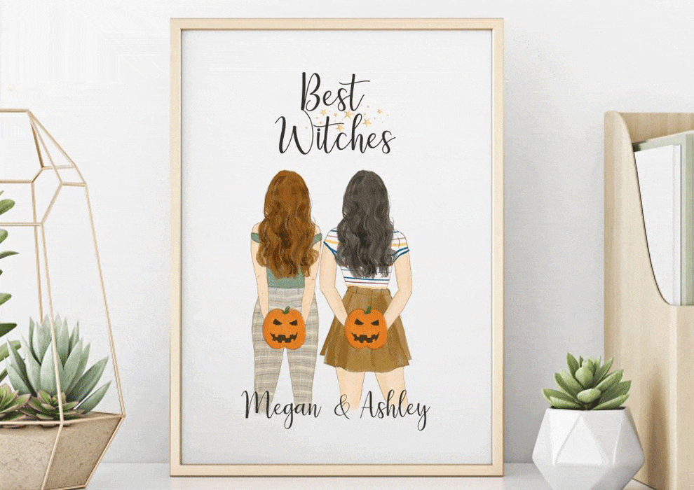 Personalized Best Witches Wall Art