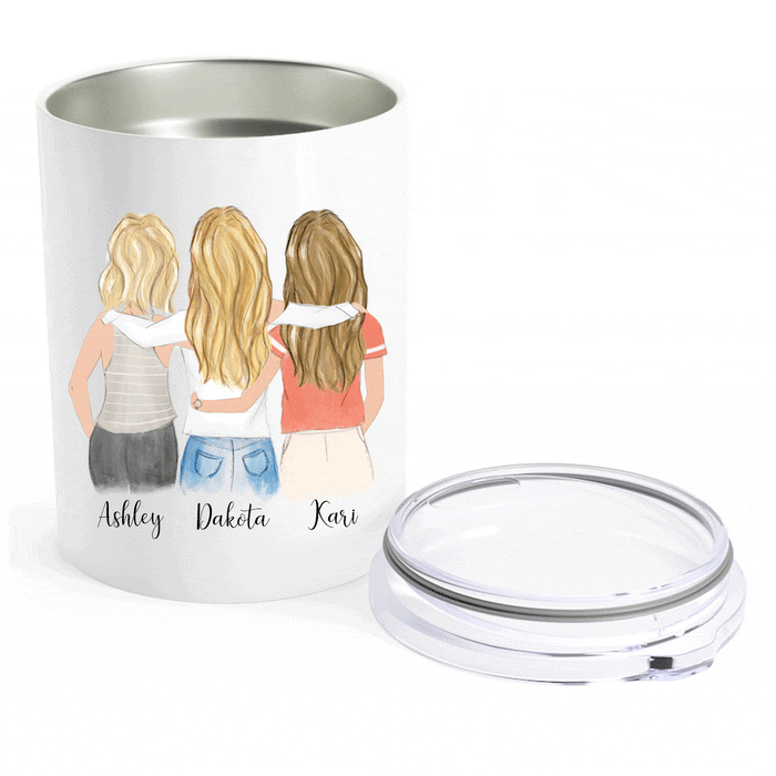 Personalized Friendship Travel Mug Three Girls