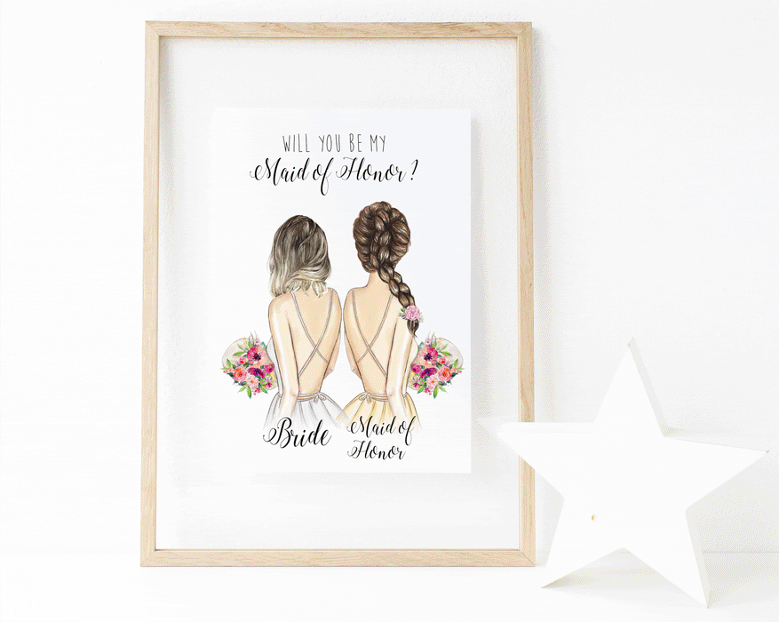 Personalized Wall Art Will you be my Maid of Honor ?