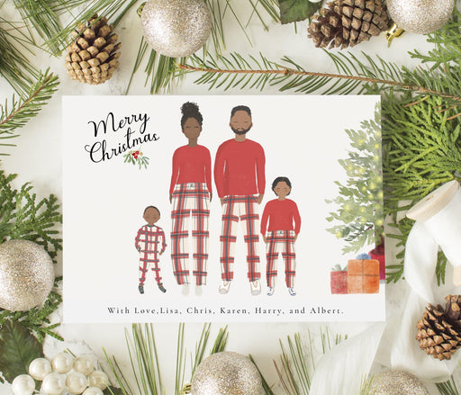 Personalized Family Christmas Greeting Cards Family up to five