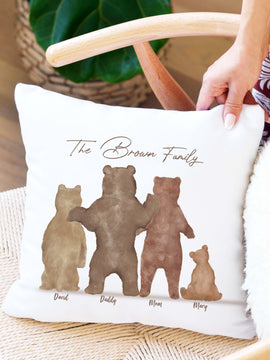 Personalized Bear Family Pillow
