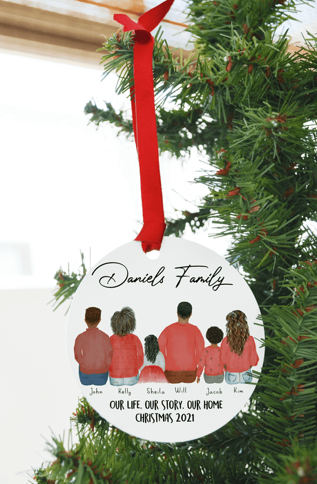 Couples Names In Sand Personalized Ceramic Ornament, Christmas