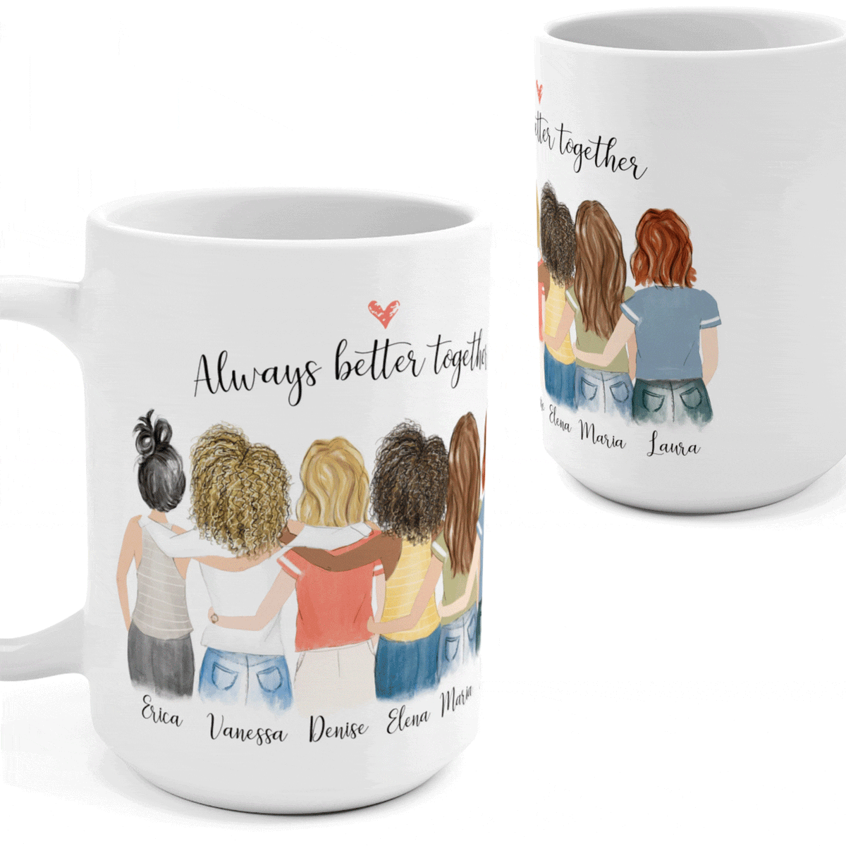 Six Women Custom Best Friends Mug — Glacelis