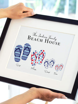 Personalized Flip Flops Summer Family Pillow