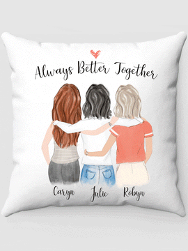 Three Best Friends Pillow